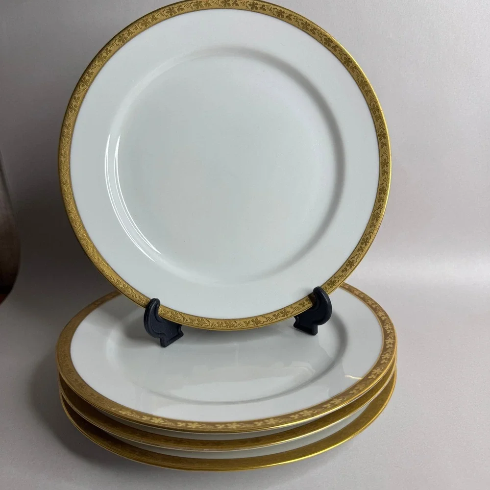 PT Bavaria Tirschenreuth Grape Vine 3910‎ Salad Plates Gold Trim Set of 4